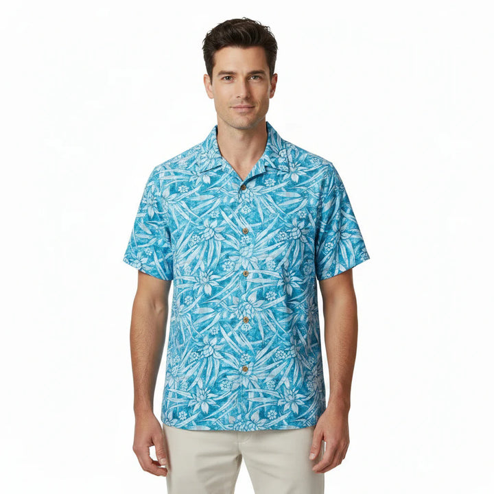 TOMMY BAHAMA - COASTAL EASE AQUA FLORA SHIRT