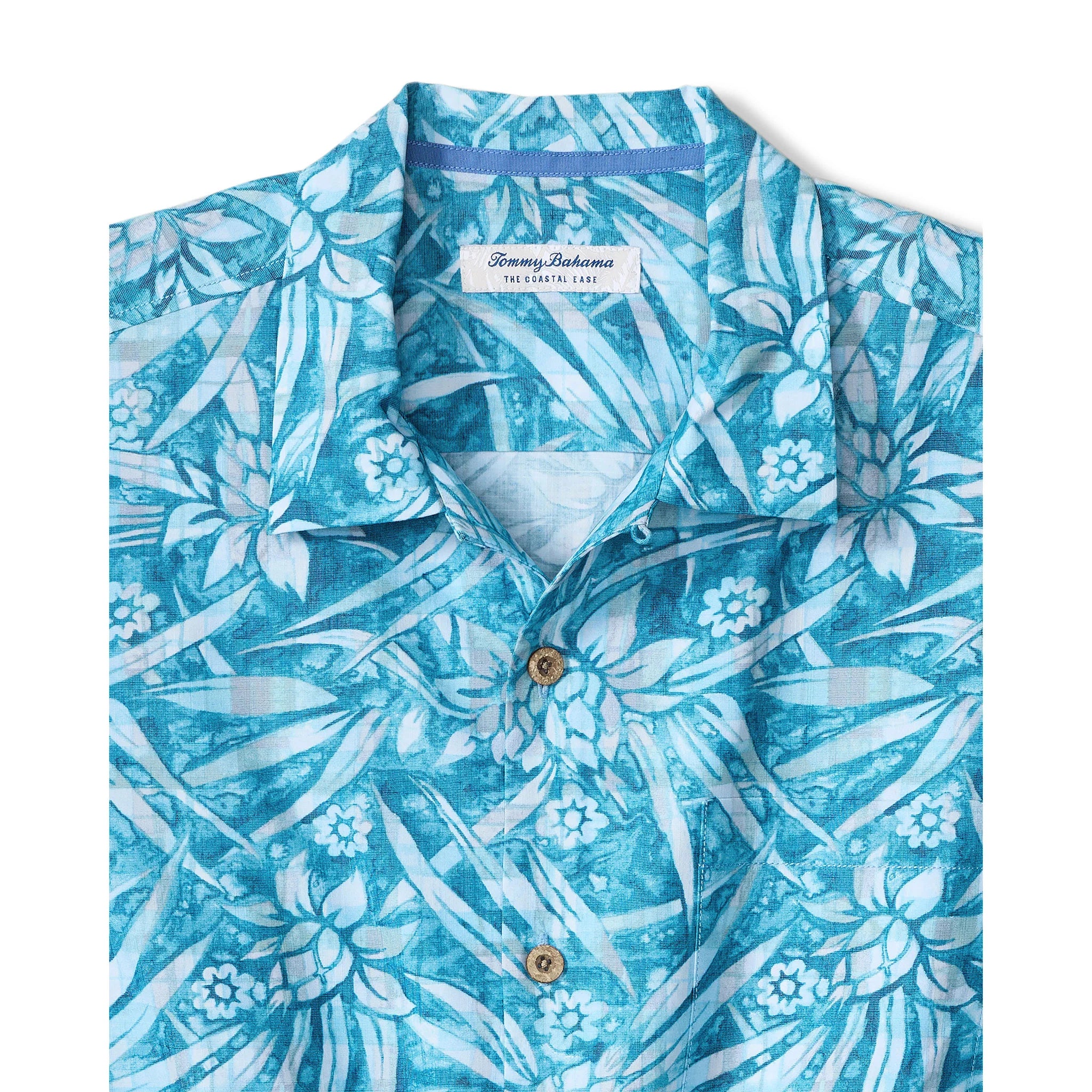 TOMMY BAHAMA - COASTAL EASE AQUA FLORA SHIRT