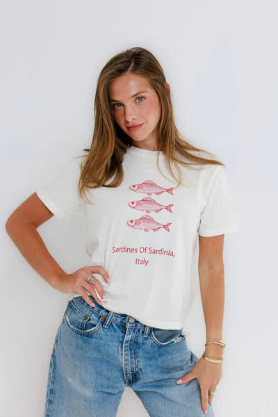 SUNNY SOMEWHERE - WOMEN'S SARDINES OF SARDINIA TEE