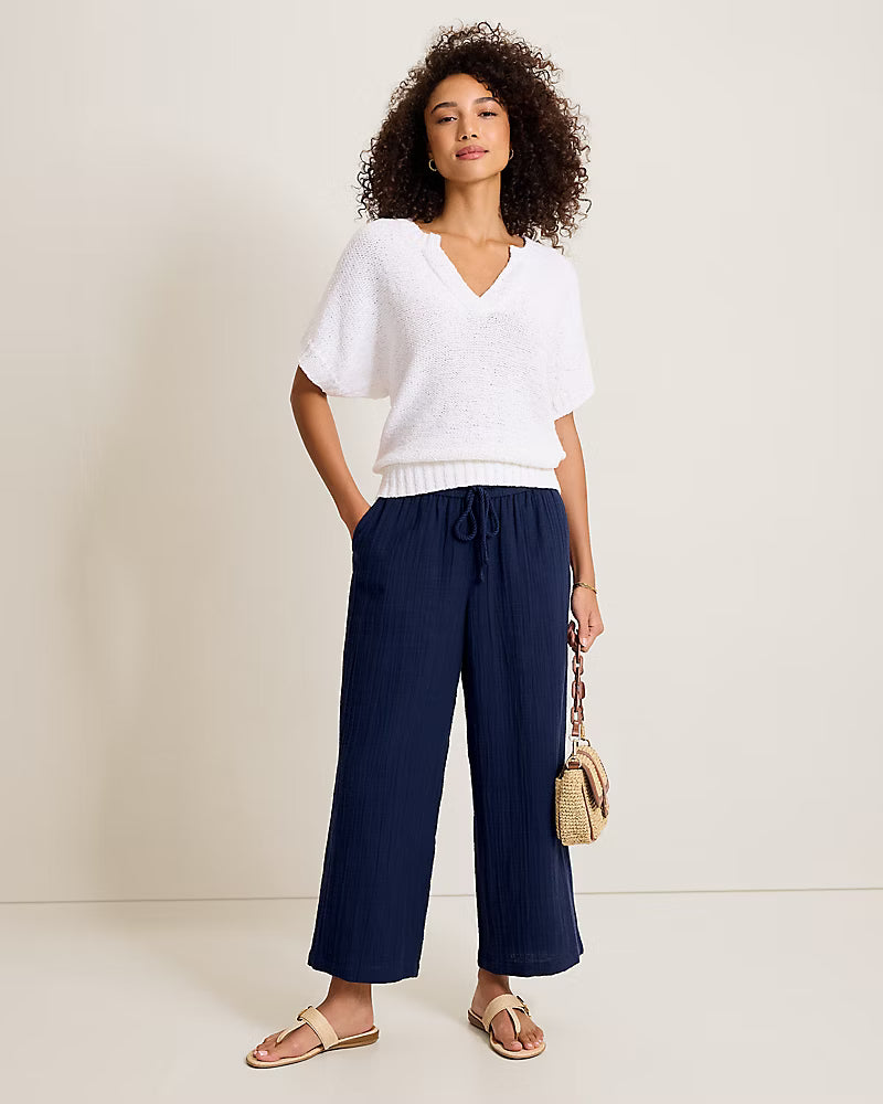 TOMMY BAHAMA - GAUZE HR WIDE LEG CROP PANT