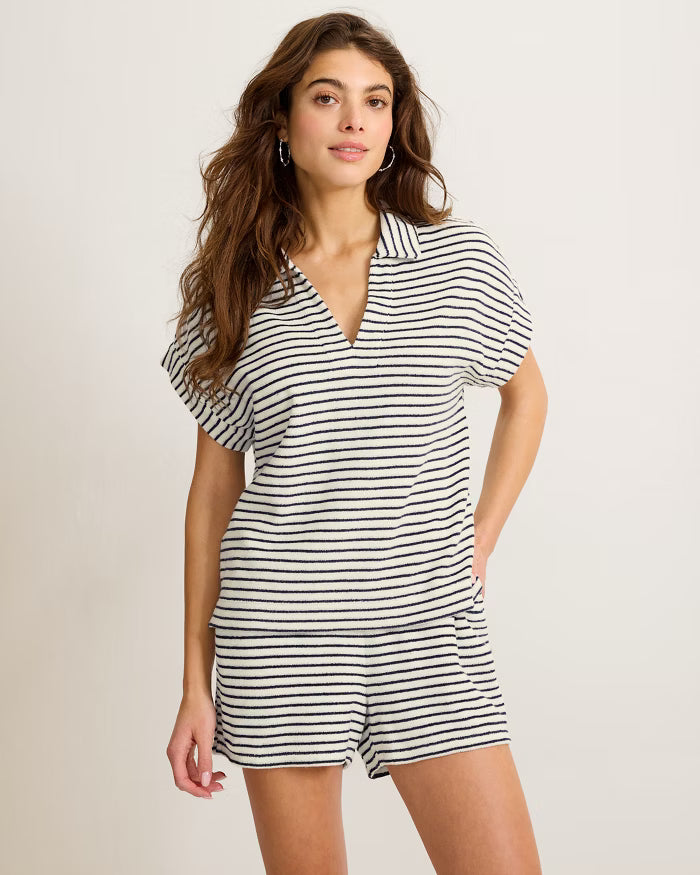 TOMMY BAHAMA - SUNCOAST LOOP TERRY STRIPE TOP