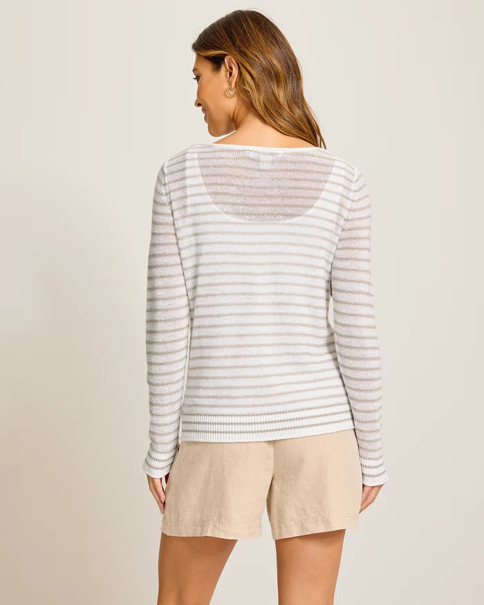 TOMMY BAHAMA - WOMEN'S CEDAR LINEN STRIPE TOP