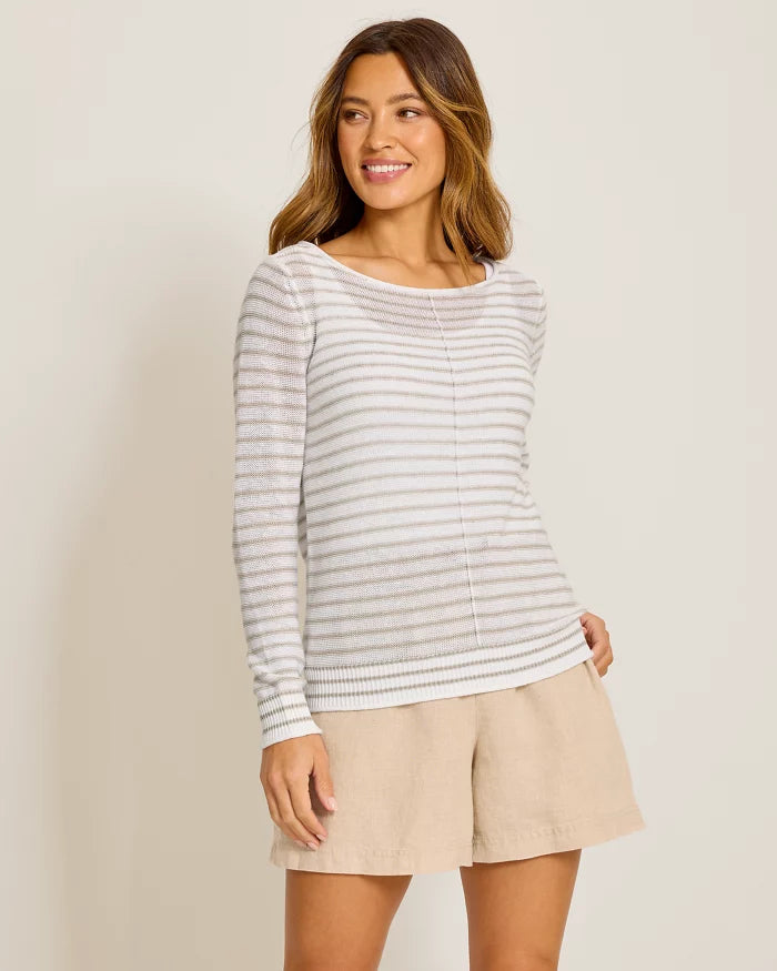 TOMMY BAHAMA - WOMEN'S CEDAR LINEN STRIPE TOP