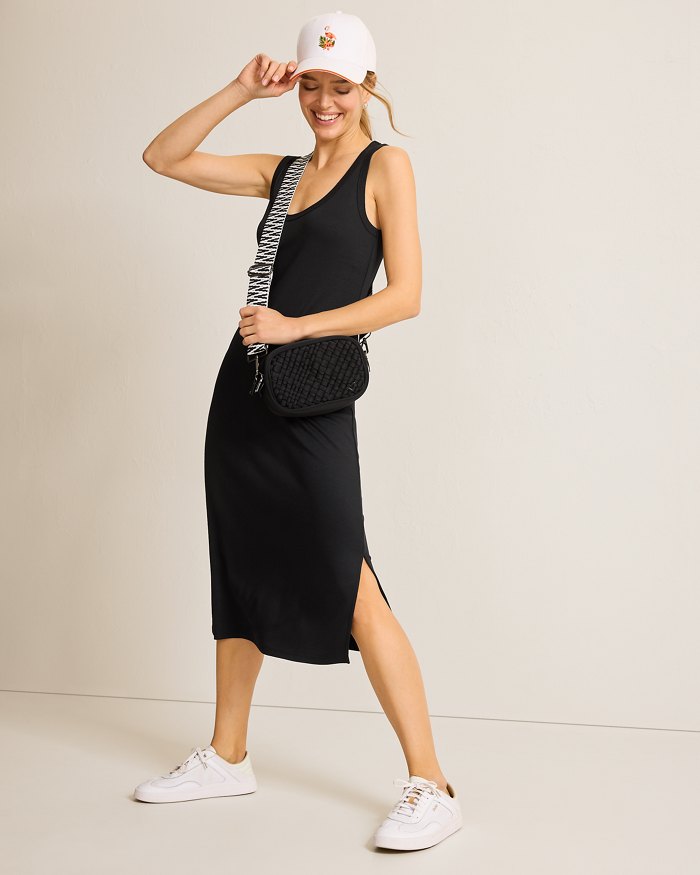 TOMMY BAHAMA - WOMEN'S DRAPEY PONTE MIDI DRESSS