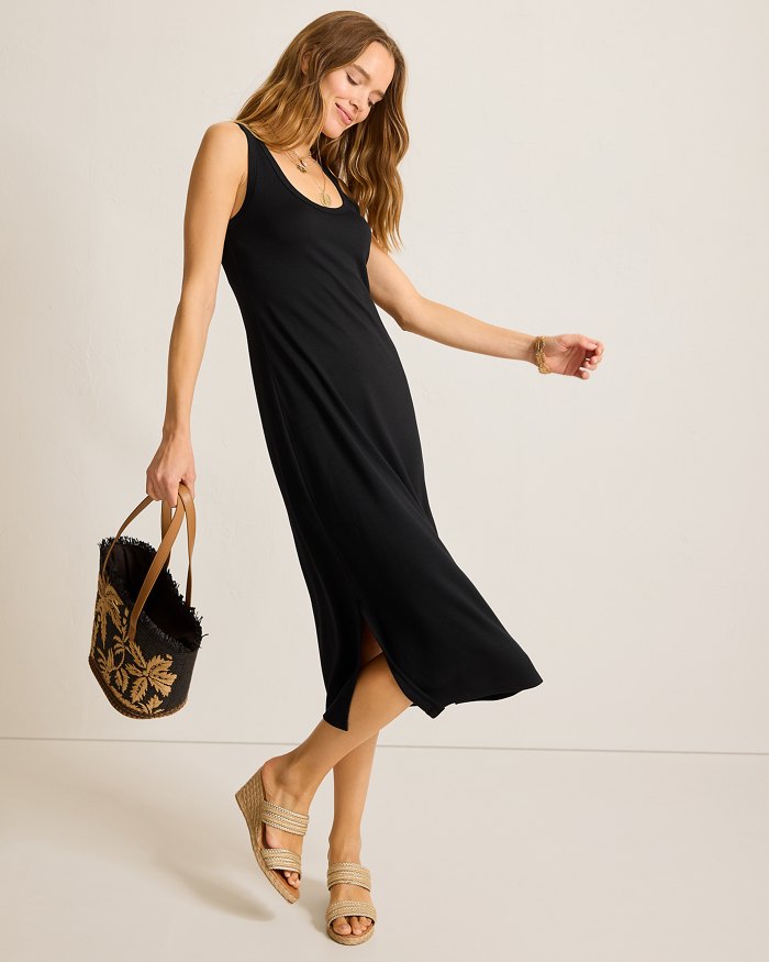 TOMMY BAHAMA - WOMEN'S DRAPEY PONTE MIDI DRESSS