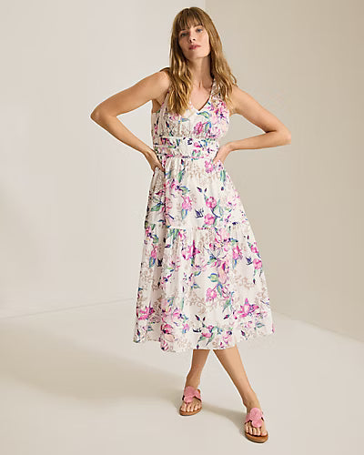 TOMMY BAHAMA - FLORAL GARDENS S/L MIDI DRESS