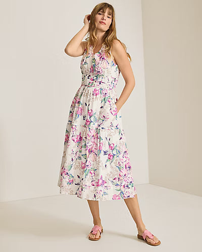 TOMMY BAHAMA - FLORAL GARDENS S/L MIDI DRESS
