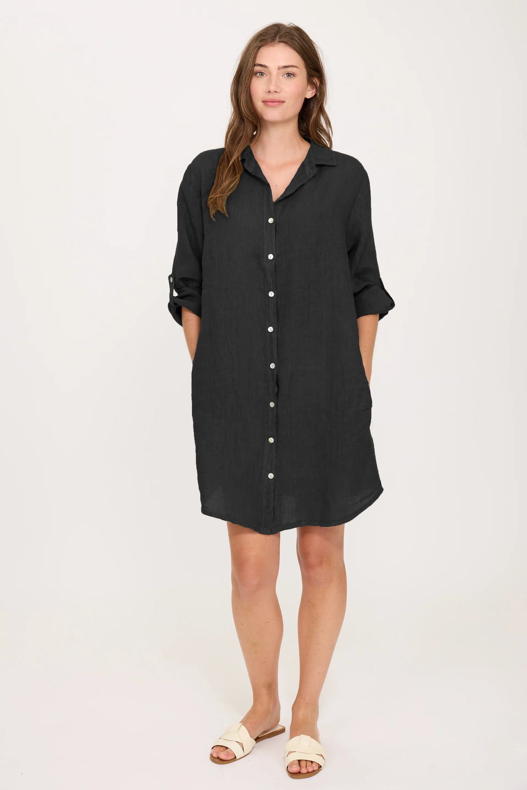 pistache linen dress Pistache Linen Garden Shirt Dress Taylor Danielle Boutique Inc