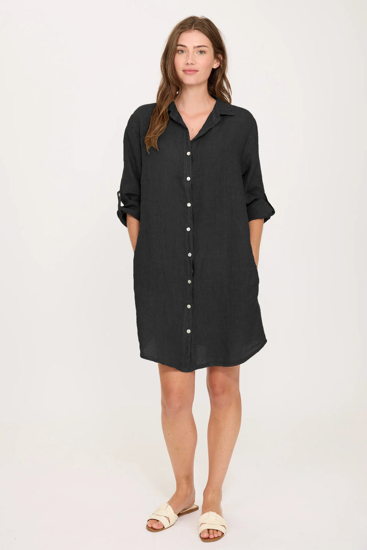 PISTACHE  - LINEN BLOUSE DRESS T-3520-1