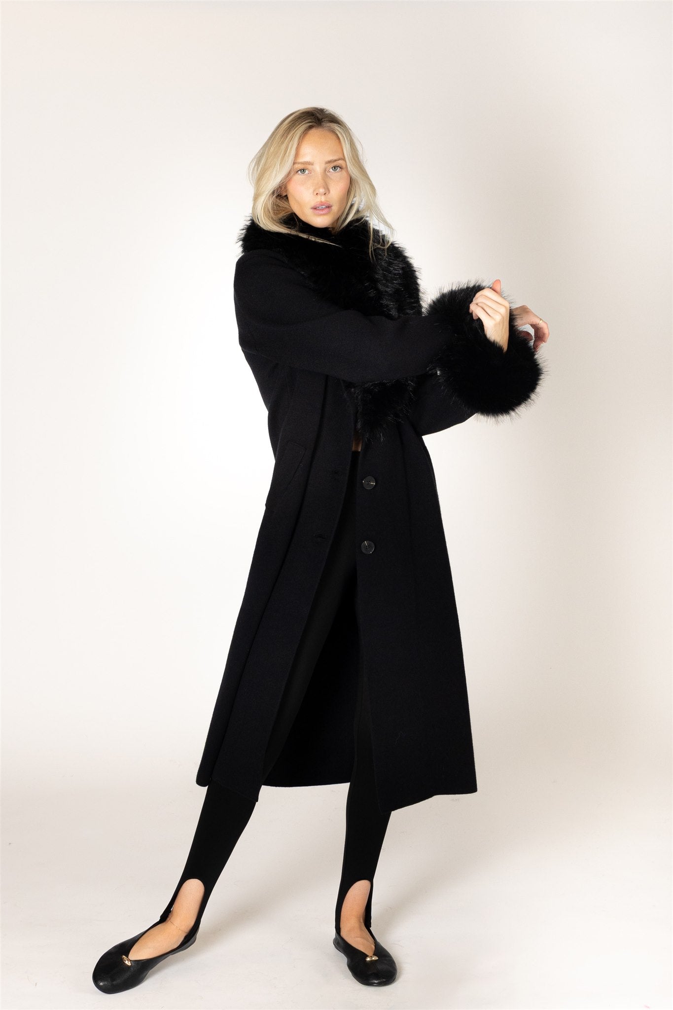 LYLA & LUXE - VICKI-FUR ESSENTIALS FUR COAT