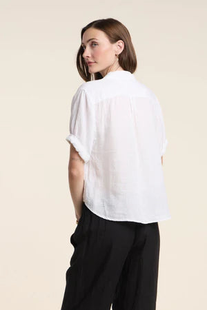 VELVET - WOMEN'S VIVICA07 WOVEN LINEN TOP