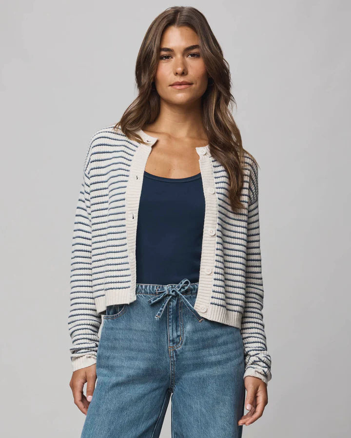 SPLENDID- WOMEN'S AMBER STRIPE CROPPED CARDIGAN