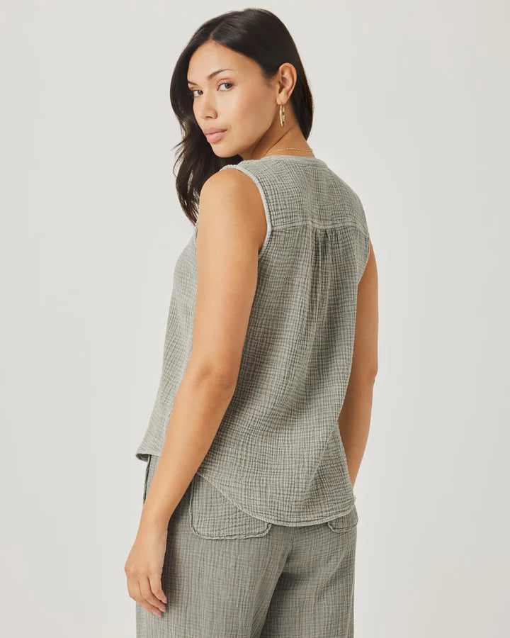 SPLENDID - WOMEN'S AVA GAUZE BUTTON TANK