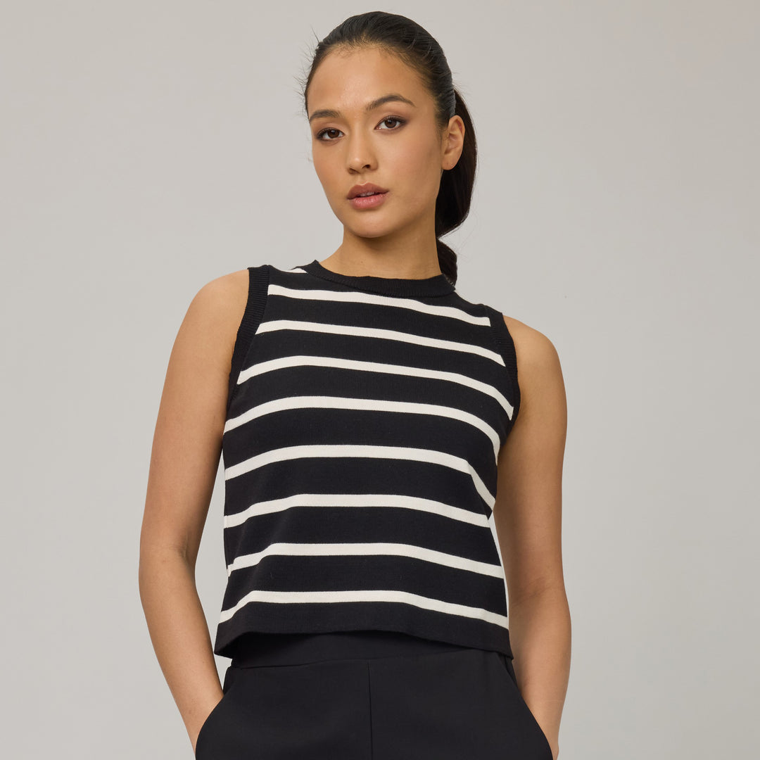 PISTACHE- WOMEN'S STRIPED KNIT VEST