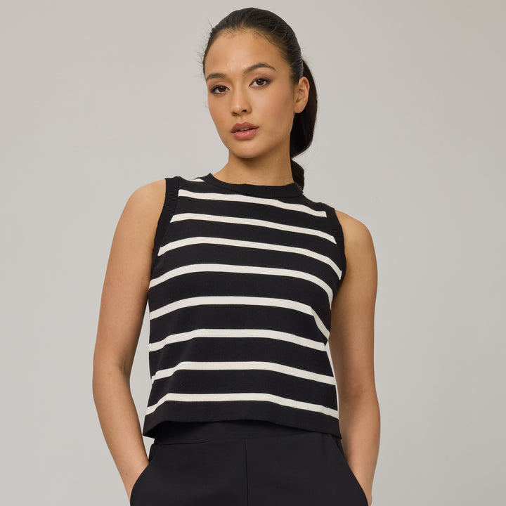 PISTACHE- WOMEN'S STRIPED KNIT VEST