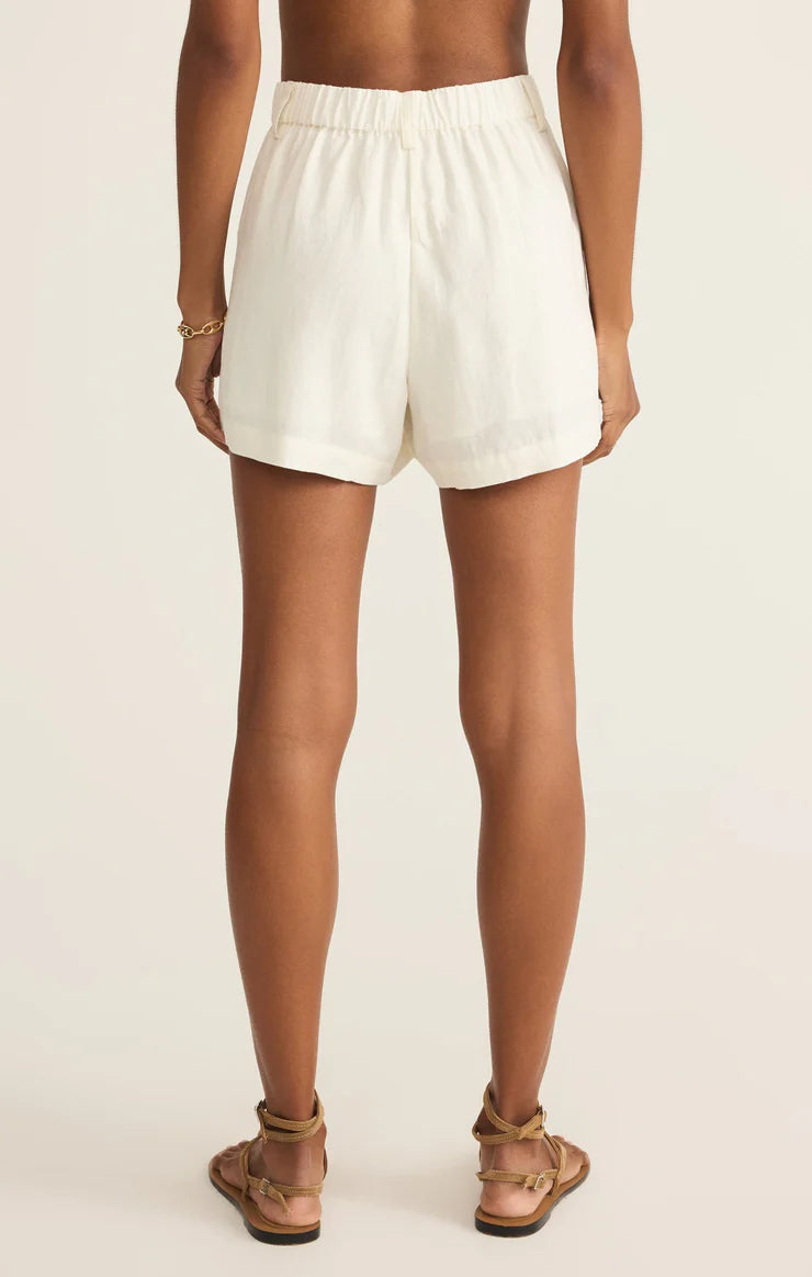 Z SUPPLY- WOMEN'S LINEN SHORTS (Black & White)