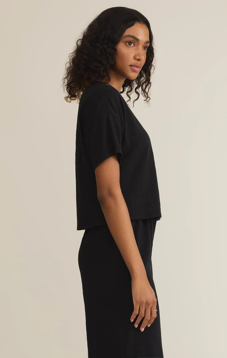 Z SUPPLY- WOMEN'S SWAY TEXTURED SLUB CROPPED TEE
