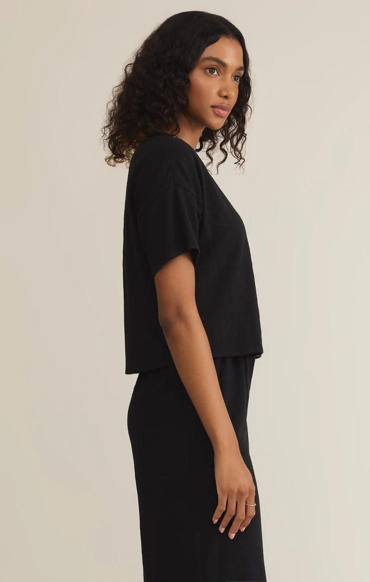 Z SUPPLY- WOMEN'S SWAY TEXTURED SLUB CROPPED TEE