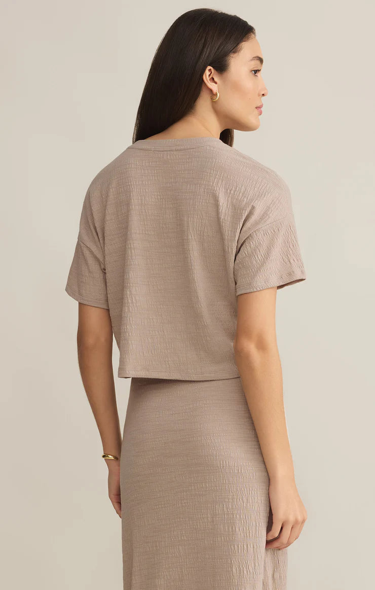 Z SUPPLY- WOMEN'S SWAY TEXTURED SLUB CROPPED TEE