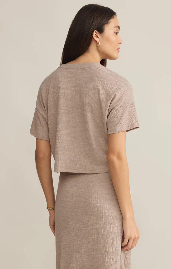 Z SUPPLY- WOMEN'S SWAY TEXTURED SLUB CROPPED TEE