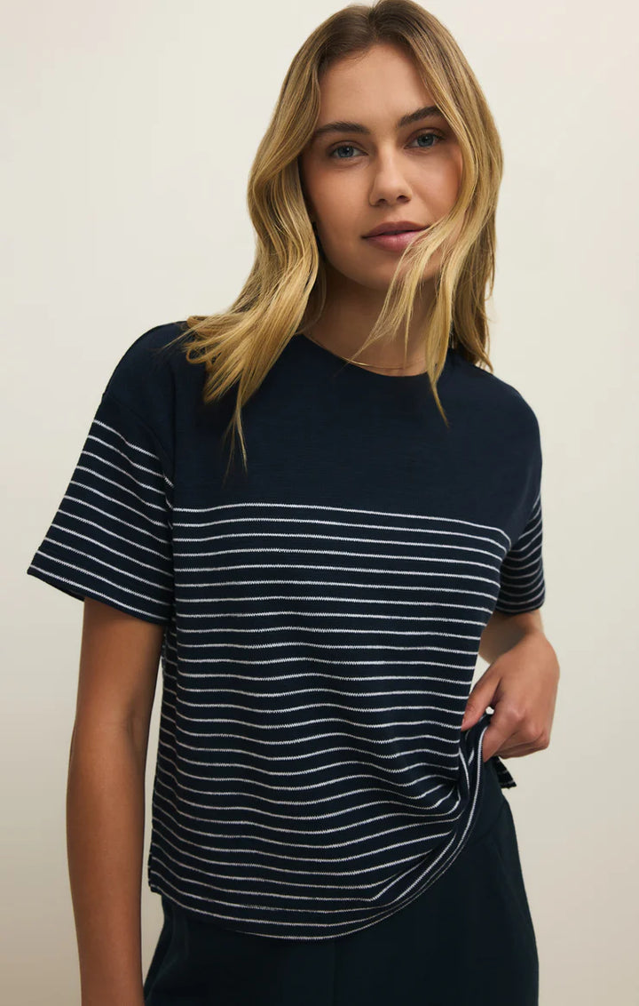 Z SUPPLY - WOMEN'S Harbor Textured Knit Stripe Shirt
