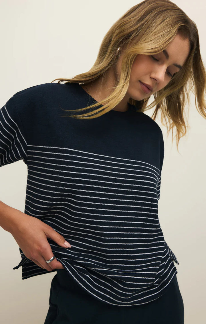 Z SUPPLY - WOMEN'S Harbor Textured Knit Stripe Shirt