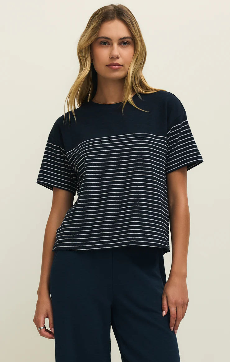Z SUPPLY - WOMEN'S Harbor Textured Knit Stripe Shirt