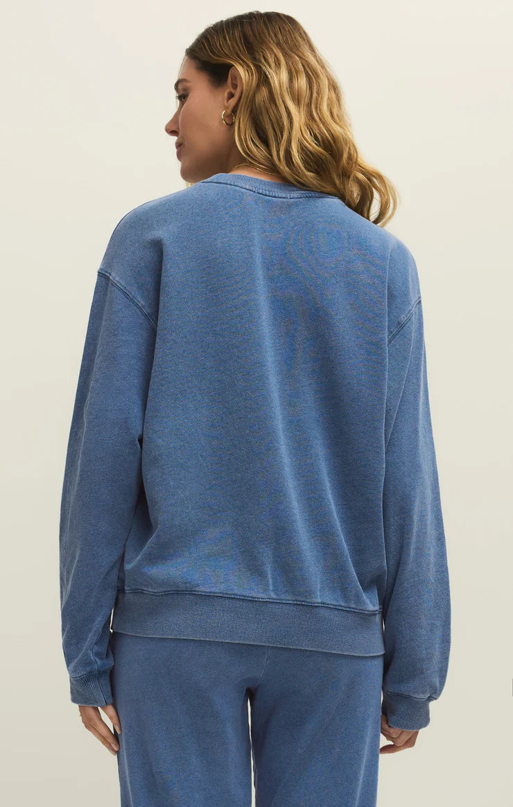 Z SUPPLY - BOYFRIEND DENIM SWEATESHIRT