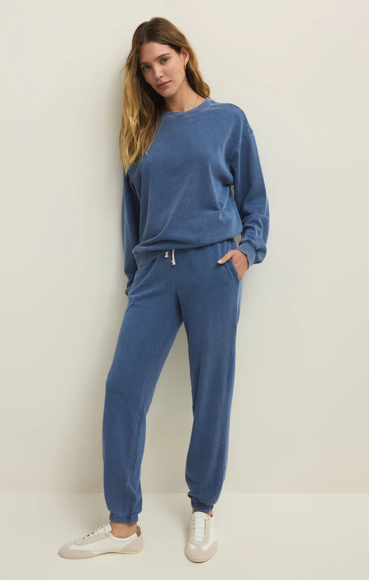 Z SUPPLY - BOYFRIEND DENIM SWEATESHIRT