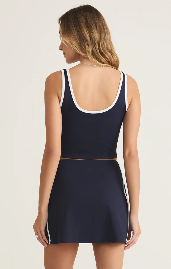 Z SUPPLY- WOMEN'S NEWPORT CONTRAST CROPPED TANK BRA