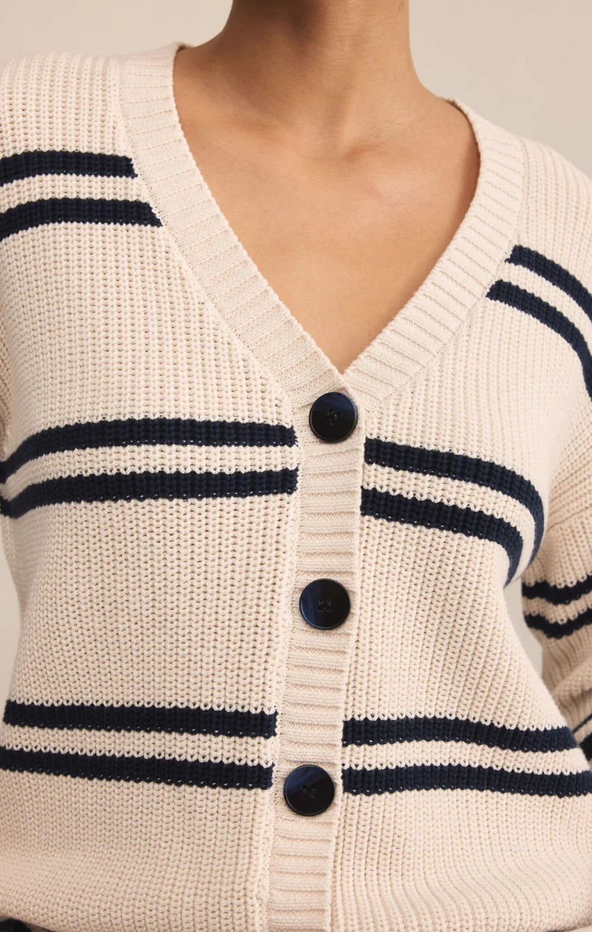 Z SUPPLY - WOMENS BOYFRIEND STRIPED CARDIGAN