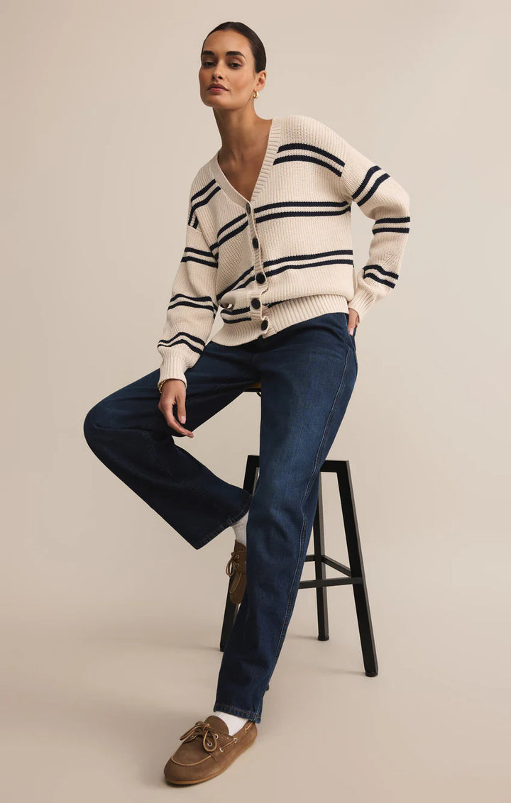Z SUPPLY - WOMENS BOYFRIEND STRIPED CARDIGAN