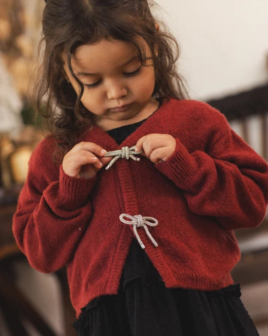 NORALEE - GIRLS RUBY BOW CARDIGAN