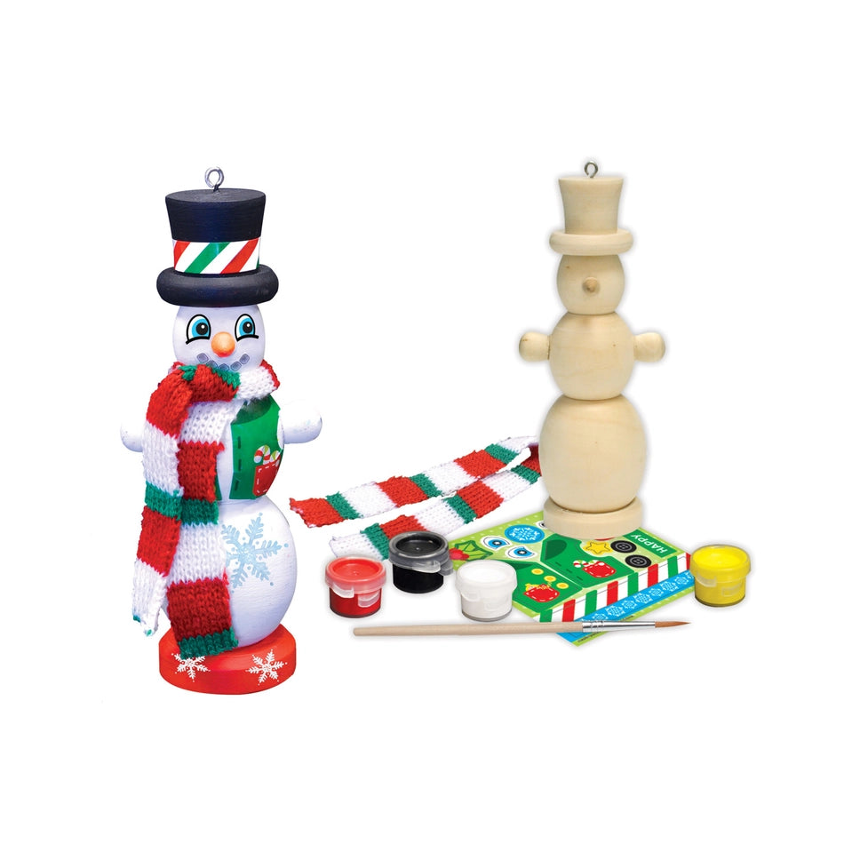 SNOWMAN ORNAMENT WOOD PAINT KIT