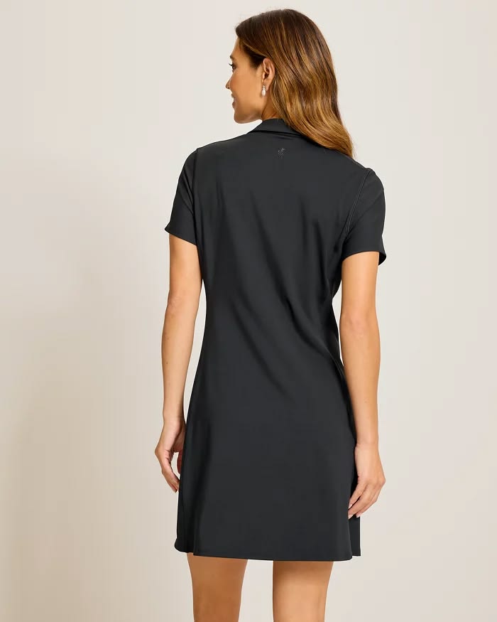 TOMMY BAHAMA - WOMEN'S ABBY RIB SS ZIP POLO DRESS