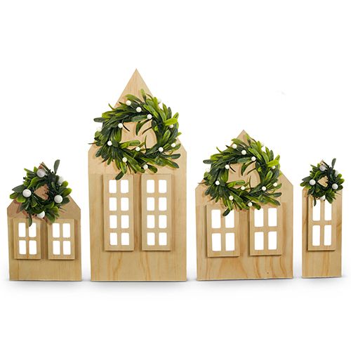 RAZ IMPORT- VILLAGE WITH WREATHS 