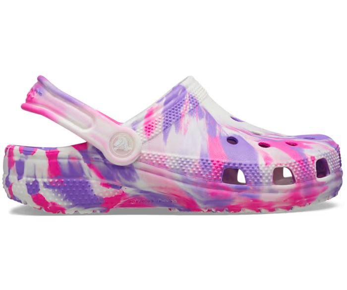 CROCS- KIDS CLASSIC GLOW-IN-THE-DARK MARBLED CLOG