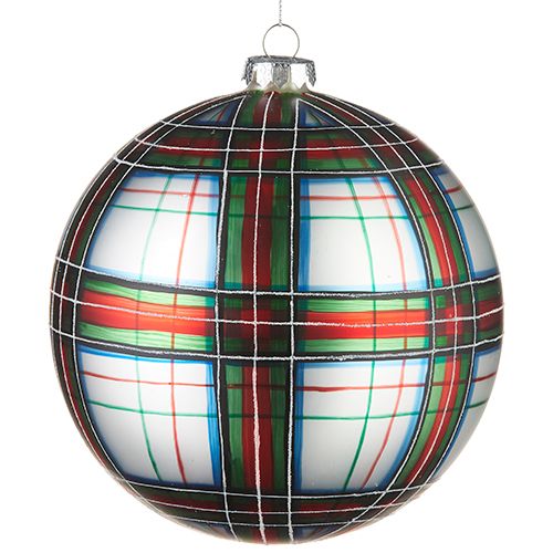 RAZ IMPORT- PLAID BALL ORNAMENT 