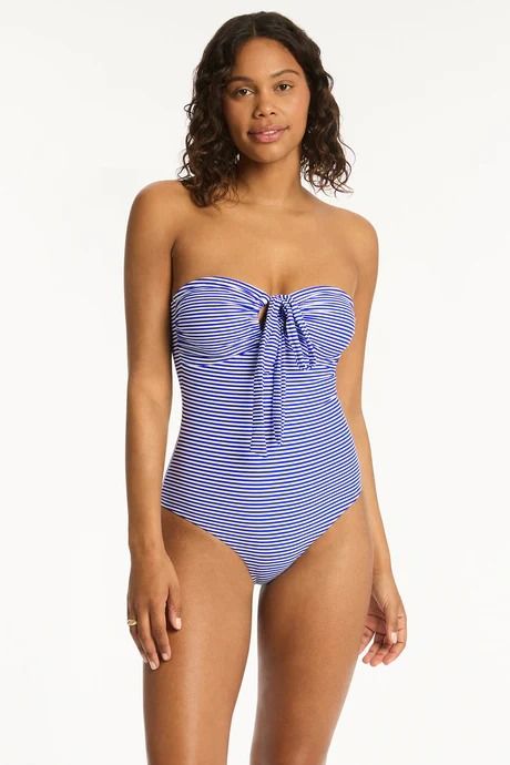SEA LEVEL- WOMEN'S 1PC VARSITY HALTER BANDEAU SWIMSUIT
