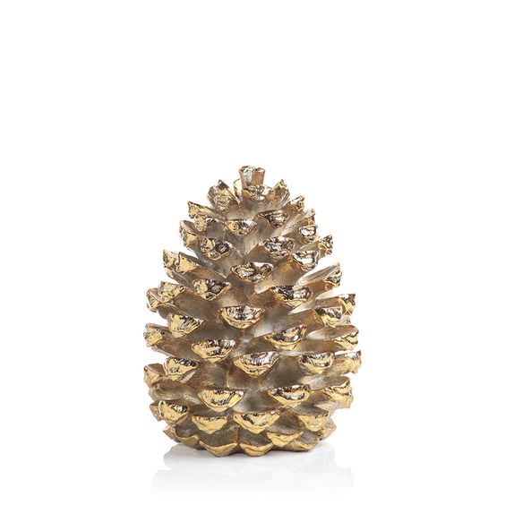 ZODAX- GOLD DECORATIVE PINE CONE - MEDIUM 