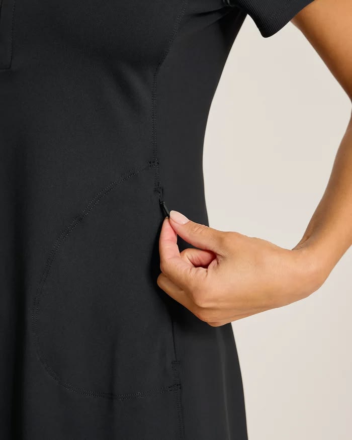 TOMMY BAHAMA - WOMEN'S ABBY RIB SS ZIP POLO DRESS