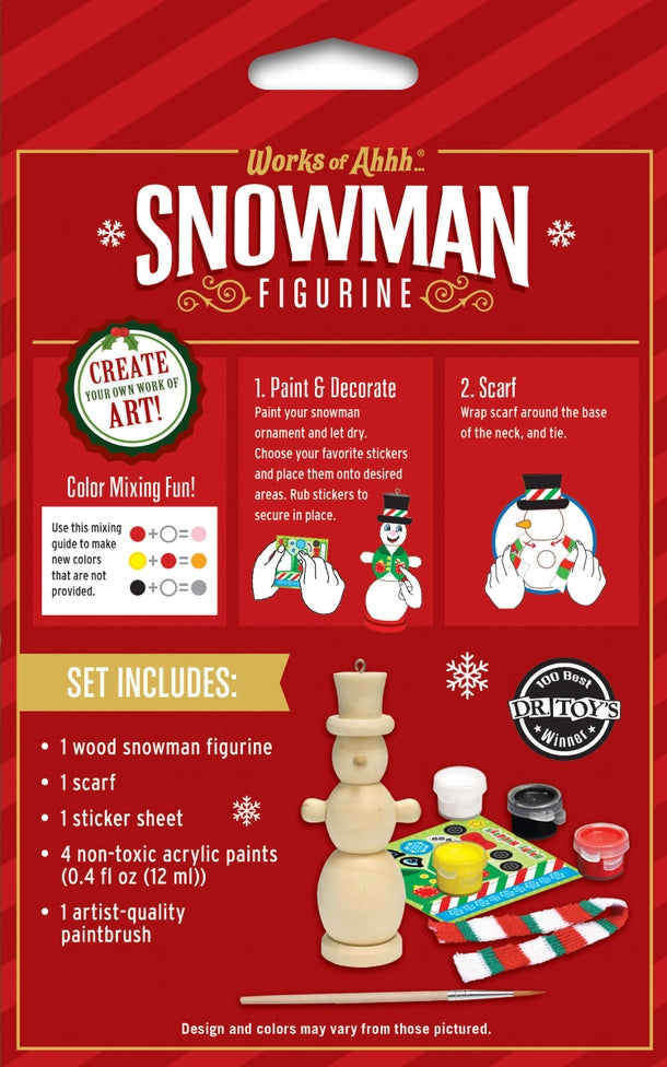 SNOWMAN ORNAMENT WOOD PAINT KIT
