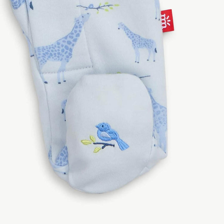 MAGNETIC ME - BLUE JOLIE GIRAFFE ORGANIC COTTON MAG FOOTIE