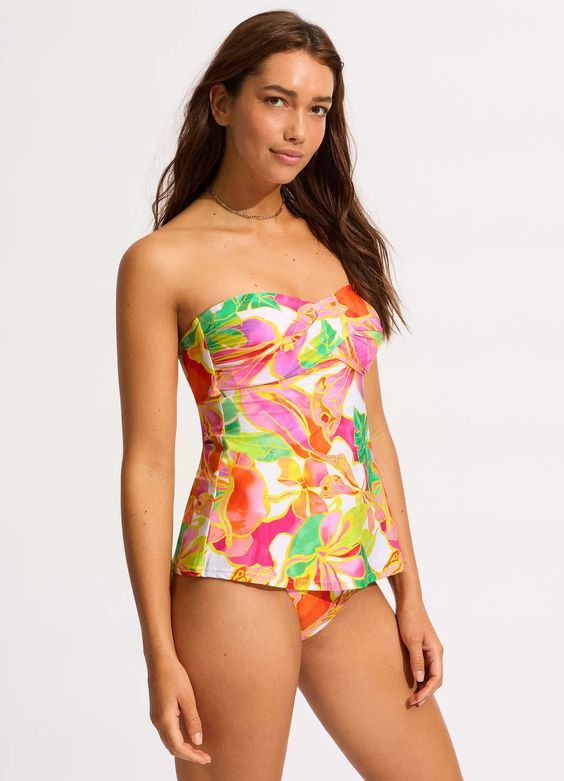 SEAFOLLY- WOMEN'S FRONT BANDEAU TANKINI 