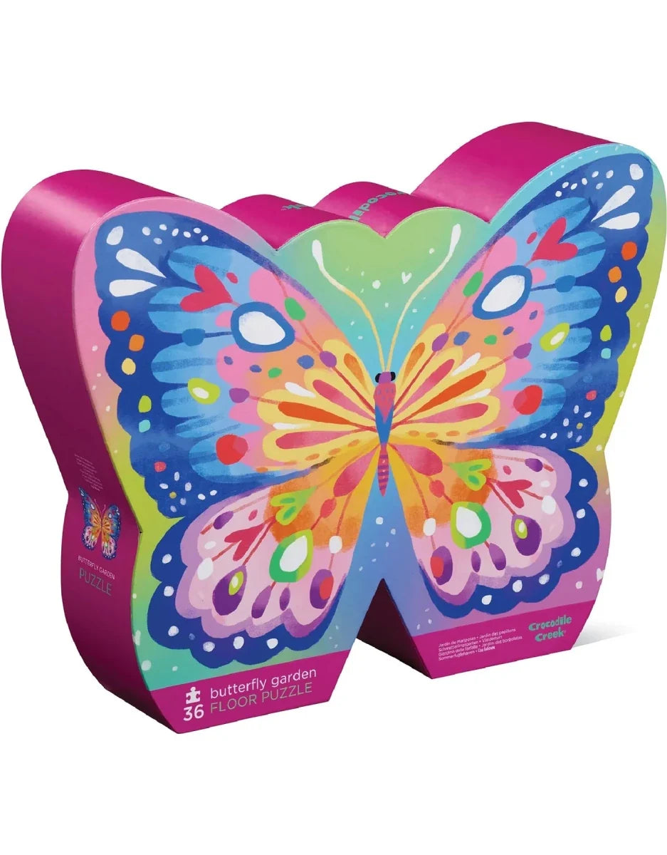 CROCODILE CREEK - 36-PC PUZZLES/BUTTERFLY GARDEN (FOIL STAMPED)