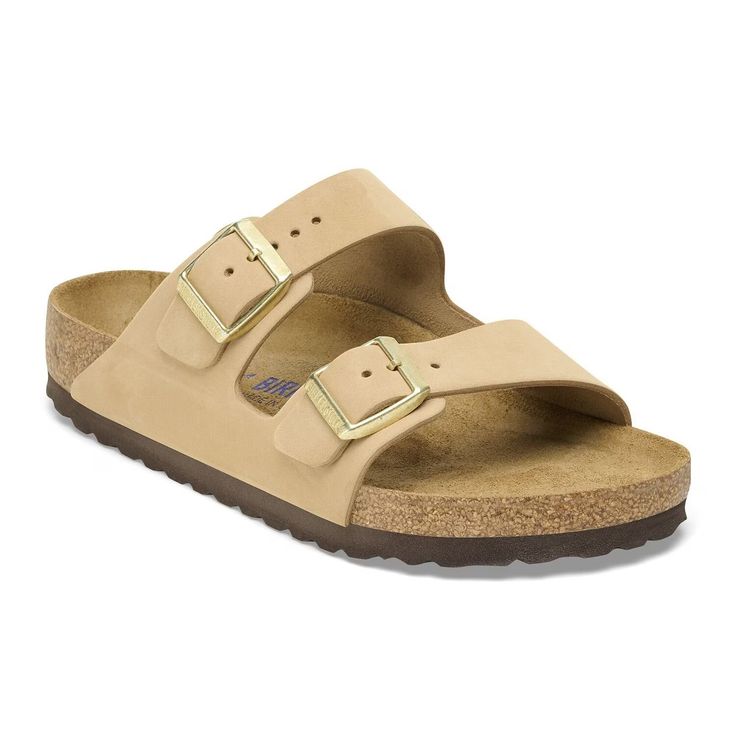BIRKENSTOCK- ARIZONA SOFT FOOTBED NUBUCK LEATHER SANDAL
