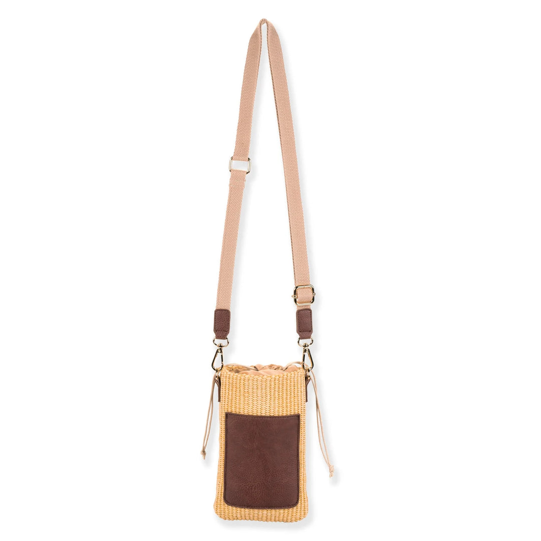 SUN 'N' SAND - CE6758 STRAW/FAUX LEATHER CROSSBODY