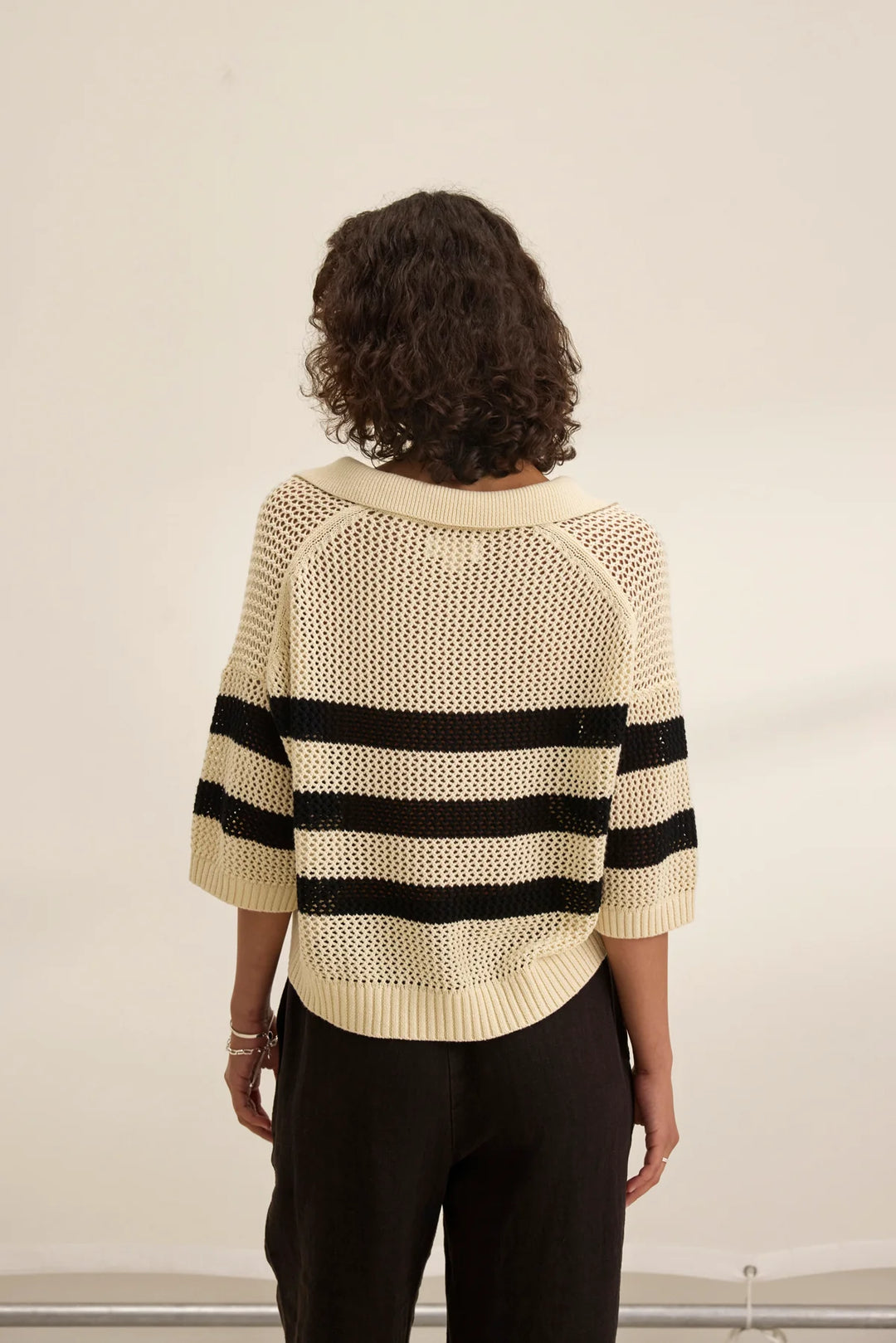 VELVET- Women's york cotton cashmere mesh sweater polo