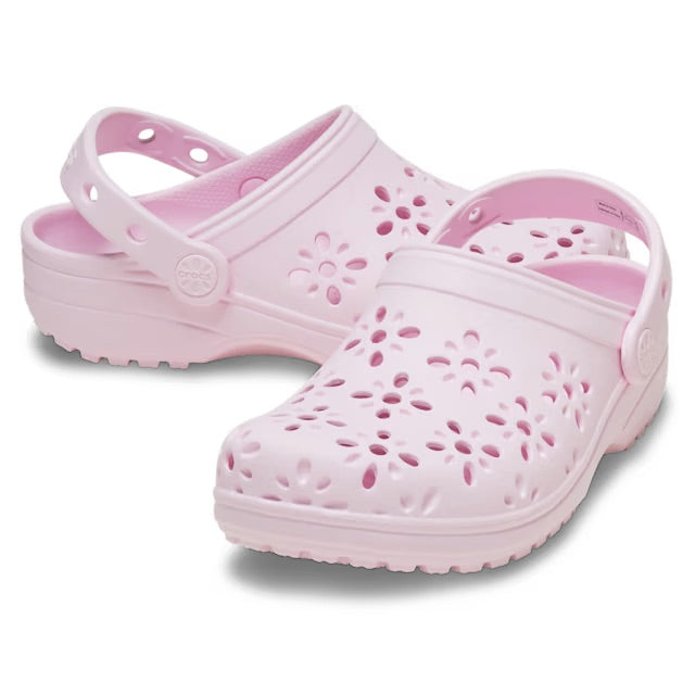 CROC- LITTLE KID'S FLORAL CUT-OUT CLOG