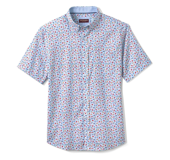 JOHNSTON & MURPHY - LOGAN PRINTED SHORT-SLEEVE SHIRT